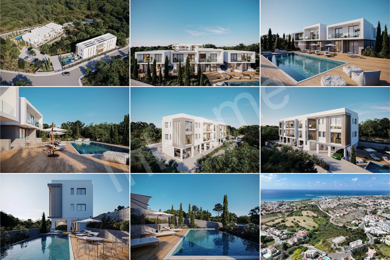 2-спальные апартаменты в chloraka, paphos